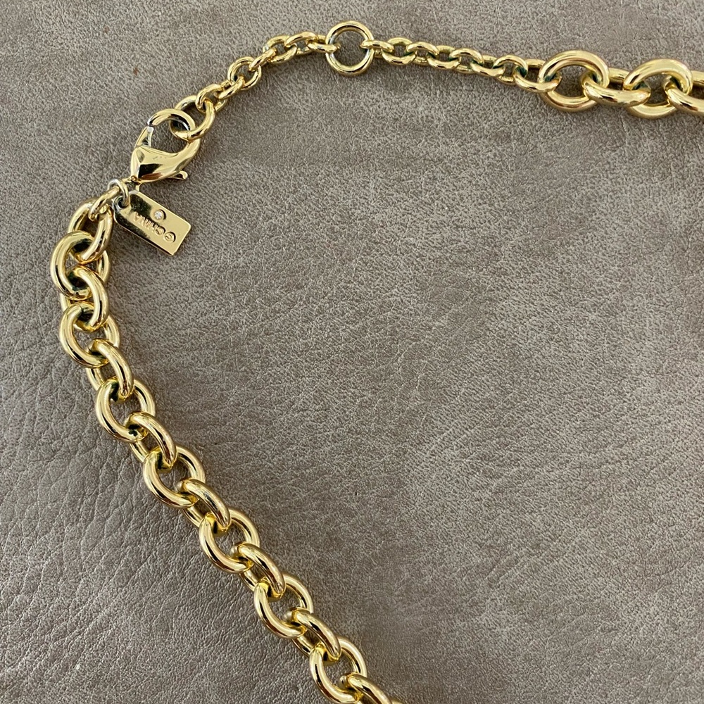 COACH Quilted Padlock Necklace Gold EUC! - Picture 6 of 6